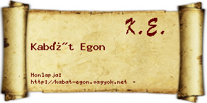 Kabát Egon névjegykártya
